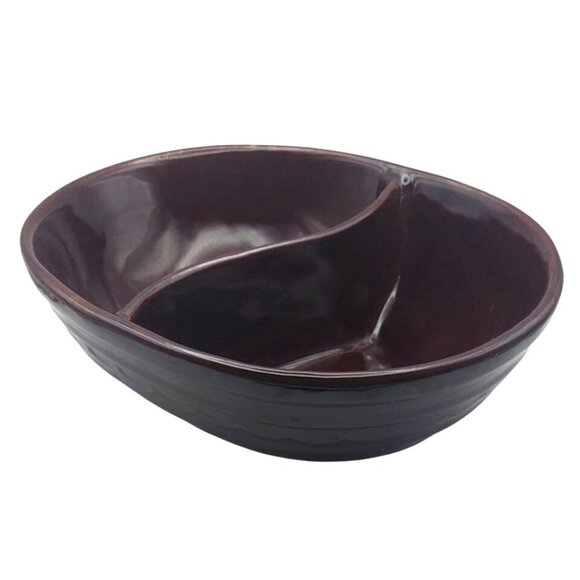 Vintage Marcrest Daisy Dot Oven-Proof Stoneware Divided Bowl Serving Dish USA - Picture 1 of 8